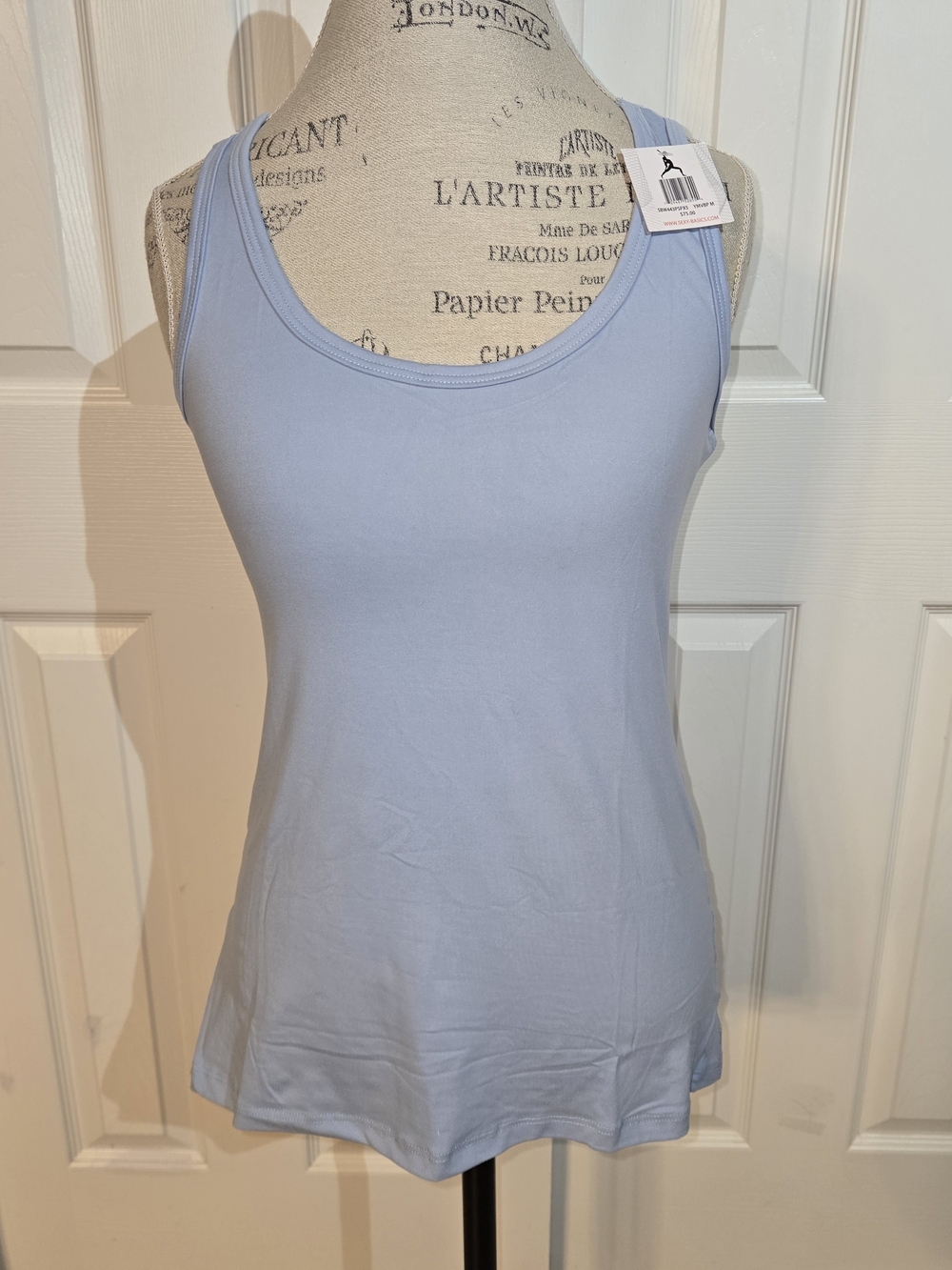 Light Blue Scoop Neck Tank Top by